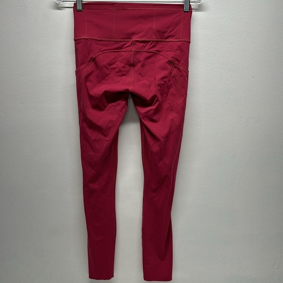 Lululemon Fast Free 7/8 Tight Leggings Pants Star Ruby Pink Reflective Size 6 - Picture 5 of 7